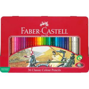 مداد رنگی فابر کاستل کلاسیک - جعبه فلزی 36 رنگ