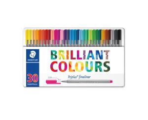 روان نویس نوک نمدی استدلر 30 رنگ ( جعبه فلزی )– Staedtler Fineliner 30 colors
