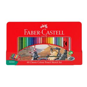 مداد رنگی فابر کاستل - 60 رنگ کلاسیک جعبه فلزی