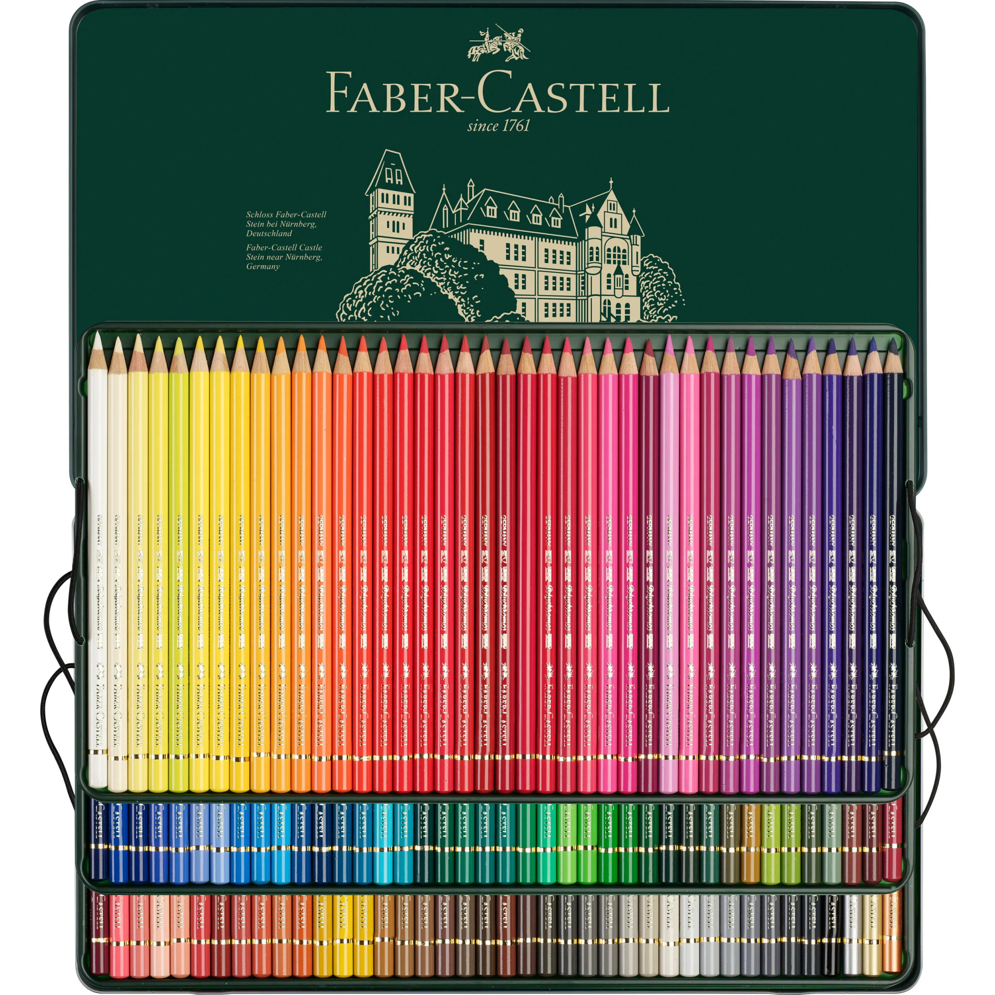 مداد رنگی 120 رنگ فابر کاستل پلی کروموس - جعبه فلزی